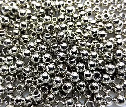 400 Pieces Silver Plated Ball Shaped Plastic Beads 3mm 1mm Round Balls Crafts Handicraft Supplies Jewelry Accessories Parts Huey Handicraft Materials