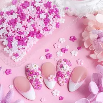 400 шт. 3D акриловые цветочные подвески для дизайна ногтей розовые белые смоляные части для ногтей украшения своими руками корейские принадлежности для маникюра на День святого Валентина