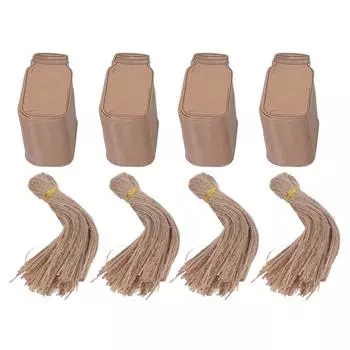 400 шт. 4 упаковки бирок из крафт-бумаги для подарков своими руками, подвесные бирки с веревкой для свадьбы