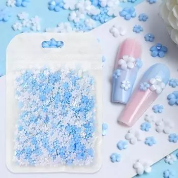 400 шт. акриловые цветы для дизайна ногтей, подвески, смешанные 3D цветы из смолы, стразы, детали для маникюра, украшения, летние аксессуары для дизайна ногтей