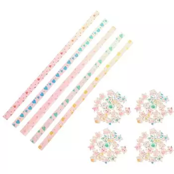 400 шт. бумага для оригами со звездами, цветные бумажные полоски со звездами, украшения для рукоделия своими руками