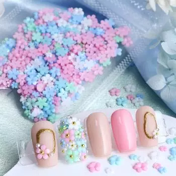 400 шт. Kawaii Macaron Акриловые Цветочные Подвески для Нейл-Арта 3D Цветы Стразы Украшения для ногтей Маникюрные Принадлежности Аксессуары