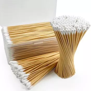 400 шт./кор. бамбуковые палочки длинные ватные тампоны для чистки ушей профессиональные 15 см/6 дюймов с экстра длинным ватным раствором для чистки ушей у собак белый