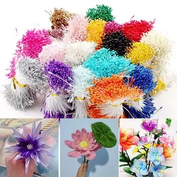 400 шт., мини-цветок, тычинка, искусственный жемчуг, пестик, двойные головки, сделай сам, цветочное ремесло для свадебного декора, рукоделие, скрапбукинг