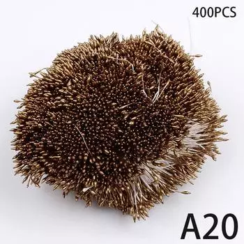 400 шт. Мини-цветок, тычинки, искусственный жемчуг, пестик, двойные головки, сделай сам, цветочное ремесло для свадебного декора, рукоделия, скрапбукинга A20