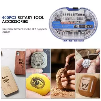 400 шт. набор абразивных вращающихся инструментов, набор электрических мини-сверл, шлифовальных, полирующих, режущих, гравировальных головок для Dremel белый