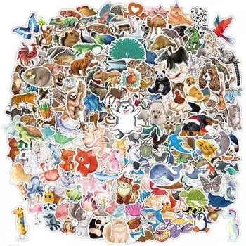 400 шт., наклейка с изображением животных, граффити, бутылка для воды, детская подростковая книга, водонепроницаемая, для путешествий, ноутбука, скейтборда, виниловая наклейка