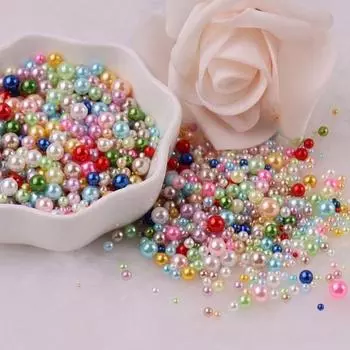 400 шт./пакет, блестящий искусственный жемчуг, DIY разноцветные макароны, круглые каменные бусины для дизайна ногтей, товары для красоты B
