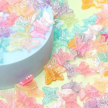 400 шт с отверстием хрустальные бусины-бабочки браслет изготовление ожерелья 13*16 мм акрил AB цвет ручная работа для изготовления ювелирных изделий изготовленные свободные бусины-разделители