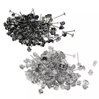 400 штук 4 мм железные стойки и задние части сережек для ювелирных изделий своими руками as described