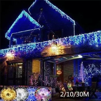 400 светодиодных гирлянд из медной проволоки, водонепроницаемый светильник для сада, вечеринки, рождественского декора 10m 100led plug белый