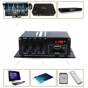 400 Вт 12 В/220 В Мини Bluetooth 2-канальный Hi-Fi усилитель мощности домашний автомобильный аудио бас стерео музыкальный приемник FM-радио усилители EU Plug