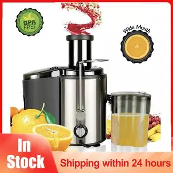 400 Вт электрическая соковыжималка машина соковыжималка широкий желоб для целых фруктов соковыжималка экстрактор сочных овощей фруктов миксер блендер с бутылкой серебряный