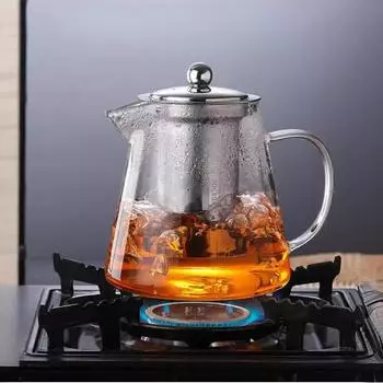 400 мл/1350 мл фильтруемый термостойкий утолщенный стеклянный чайник для заваривания чая из боросиликатного стекла цветочный чайник подогреваемый стеклянный чайный сервиз