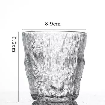 400ml/300ml Wine Glasses High-capacity Beverage Cup Transparent Bark Pattern Beer-glass Household Teacup Drinkware Juice Cups