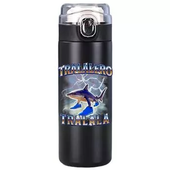 400ML Cartoon tung tung tung Printed Thermos Bottle Stainless Steel Vacuum Insulated Water Bottle Travel Cup Coffee Mug Gift