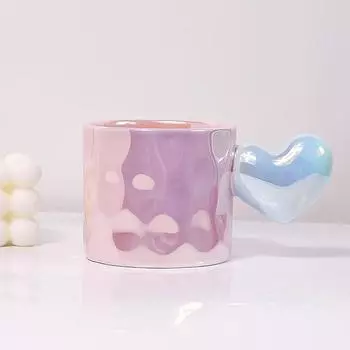 400ml Electroplated Macaroon Blue Pink Ceramic Cute Lovely Coffee Mug Cup Heavy Drinking Cup 301-400ml