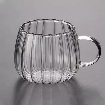 400ml Glass Cup Heat Resistant Transparent Coffee Mug High Borosilicate Milk Cup with Handle Breakfast Oat Cup for Office Worker 400ml золотистый