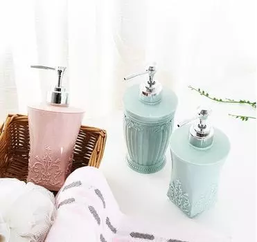 400ml Liquid Soap Dispenser Hand Wash Liquid Soap Dispenser Pump Dispenser Gel Shampoo Container Presses Dispenser Bathroom Tool round pink