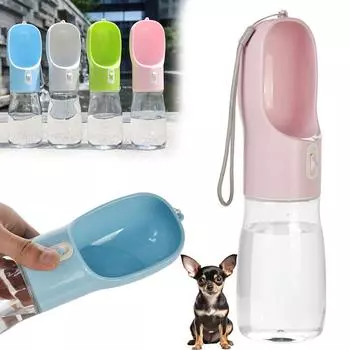 400ml Portable Dog Water Bottle Outdoor Hiking Leakproof Drinking Bowl for Small Medium Dogs Cat Chihuahua Bulldog Pet Supplies