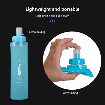 400ml Soft Flask Folding Collapsible Water Bottle TPU BPA Free Water Tank Bag For Running Hydration Pack Bag For Camping Hiking