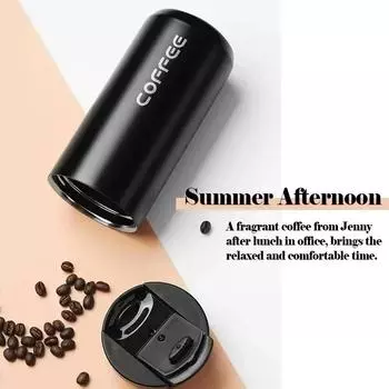 400ML Stainless Steel Coffee Thermos Leakproof Car Vacuum Flasks Thermal Coffee Mug Portable Travel Portable Insulated Bottle 400ML белый