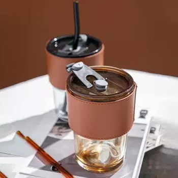 400ml Water Bottle Creative Plastic Coffee Straw Cup with Lid Water Bottle Beer Tea Drinkware Couple Coffee Mug with Straw