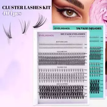 404Clusters DIY False Eyelash Clusters Mix 4 Styles Eyelash Extension Dense Lash Clusters Home Style A