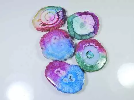 404Cts. Натуральный солнечный друзовый агат кабошон россыпью драгоценный камень 5 шт. лот 41-43 мм RQ-1448