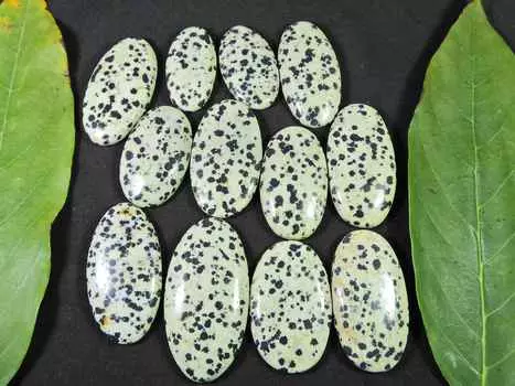 405 карат 100% натуральный далматин овальный кабошон драгоценный камень россыпью 12 шт лот 31-43 мм RQ-1462