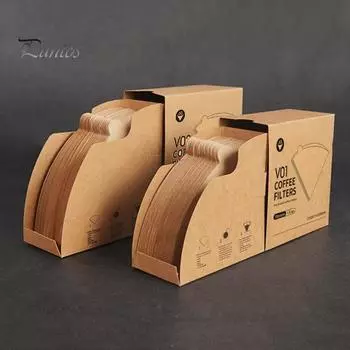 40/100 шт. конусообразных бумажных фильтров для кофе на 1-4 чашки V-образный дизайн одноразовые бумажные фильтры для кофе V01/V02 фильтры для кофе S 40pcs