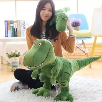 40-100 см имитация динозавра плюшевые игрушки мультфильм тираннозавр милые мягкие куклы для детей мальчиков подарок на день рождения декор комнаты 40cm зелёный