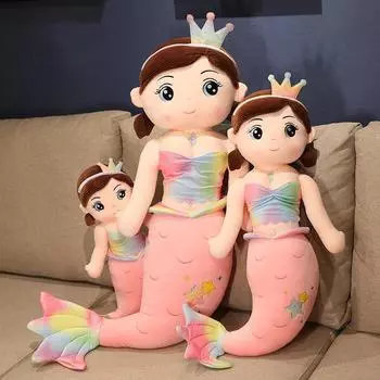 40-100 см мультяшная плюшевая кукла-подушка Gaint Mermaid, красочная красивая плюшевая игрушка Ocean Mermaid для девочек, рождественский подарок about 40cm