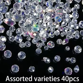 40/120/240 шт. стеклянных бусин для изготовления ювелирных изделий, различные формы декоративных бусин, россыпные бусины, солнцезащитные бусины 40pcs