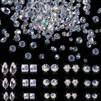 40/120/240pcs glass beads, various shapes of decorative beads, loose beads, sunshade beads, DIY ankle bracelet 40pcs