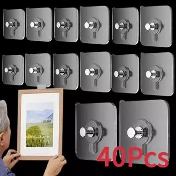 40/1 шт. прочные клейкие гвозди настенные крючки прозрачные бесшовные водонепроницаемые кухонные ванные винты крючок наклейка держатель для гвоздей вешалка