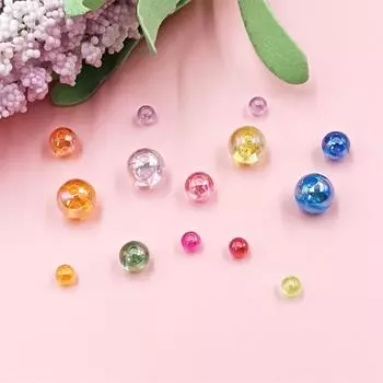 40-200 шт. 4/6/8 мм прозрачные акриловые круглые свободные бусины цвета AB для изготовления ювелирных изделий своими руками ожерелье браслет ремесла ювелирные аксессуары 4mm 200Pcs светло-синий