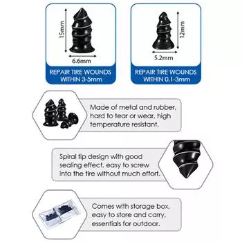 40/20 Pcs Tire Repair Rubber Nail with Screwdriver Set Vacuum Tire Repair Rubber Screws for Car Motorcycle Tire Puncture Repair
