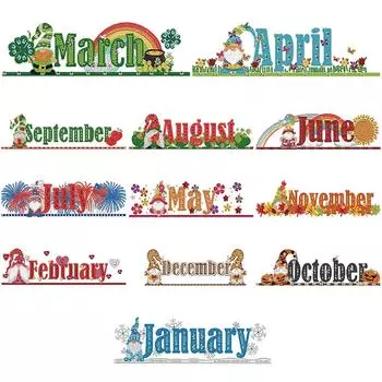 40*20cm 5D DIY Partial Special Shaped Drill Diamond Painting Gnome Calendar Kit Decor Diamond Embroidery Crafts for Wall Decor