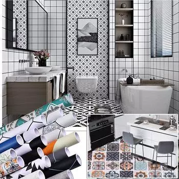 40*3 м водонепроницаемые наклейки на стену для кухни, наклейки на столы для ванной комнаты, самоклеящаяся фольга, маслостойкие классические обои, блюдо для дома A