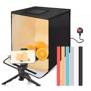 40*40*40 см складной светодиодный световой тент настольный фотостудия световой короб софтбокс 3200K-5500K плавный EU Plug чёрный
