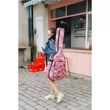 40/41-дюймовая модная сумка для фолк-акустической гитары, холст, рюкзак для гитары, чехол для переноски 40/41 inch light blue flowers