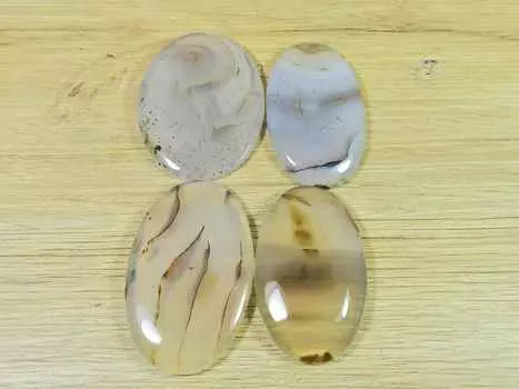 40-43 мм натуральный Ботсванский агат 4 шт овальный кабошон драгоценный камень россыпью лот 207 карат. РQ-2711