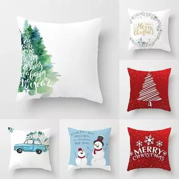 40/45/50/60 см наволочка Рождественская подушка Рождественский орнамент украшение дома 2023 Рождественский орнамент наволочка подарок 40x40cm