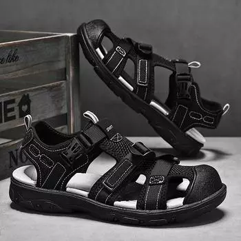 40-45 модные летние мужские сандалии для вождения дизайнерские пляжные туфли для мальчиков Tnis Masculino повседневные для активного отдыха Luxus Бесплатная доставка 40 чёрный
