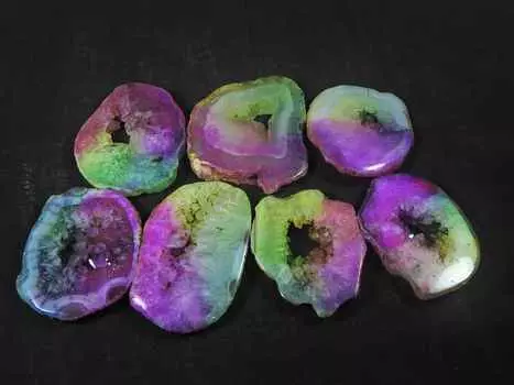 40-45 мм Радужный солнечный оконный срез Друзы Агат Необычные россыпные драгоценные камни 7 шт. Лот RQ-2178