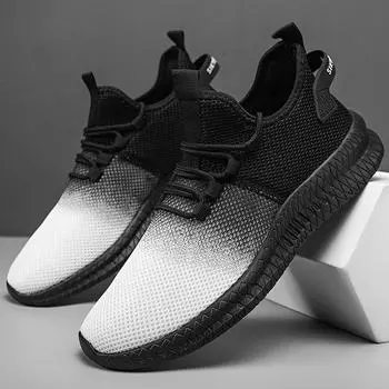 40-47 Мужская летная тканая обувь большого размера, спортивная обувь, сверхлегкая мужская обувь 40 белый