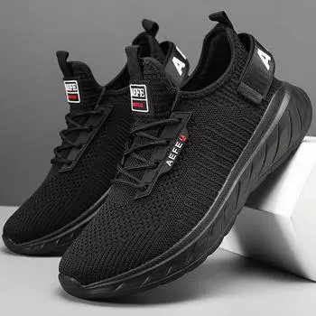 40-47 Мужская обувь Осень/Зима Повседневная обувь Молодежная обувь Tide Женские легкие кроссовки 40 чёрный
