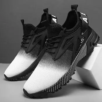 40-47 Мужские легкие дышащие сетчатые туфли большого размера, мужские кроссовки, кроссовки, сетчатая обувь 40 белый