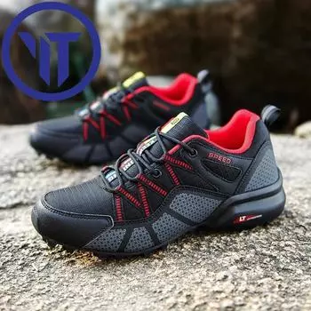 40-47 Высококачественная мужская походная обувь Уличная обувь Обувь большого размера 47 чёрный/красный